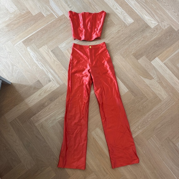 Rezek Studio Pants - REZEK STUDIO | Orange Corset and Pant Set